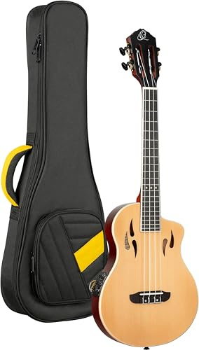 Ortega Guitars Tourplayer Series E-Akustik Tenor-Ukulele, Fichte Natur | Nylonsaiten, Fichtendecke & massiver Okoume-Korpus mit Aussparungen, Hochglanz, inkl.TourPlayer-Gigbag, RTPS-U-NAT