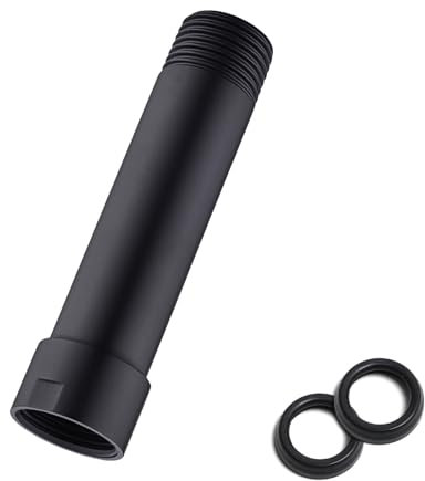 Black Shower Head Extension Arm, 4 Inches Shower Arm Extender for Rain and Handheld Shower Head, Solid Stainless Steel Straight Bathroom Extension Arm,Female to Male NPT 1/2 Inch
