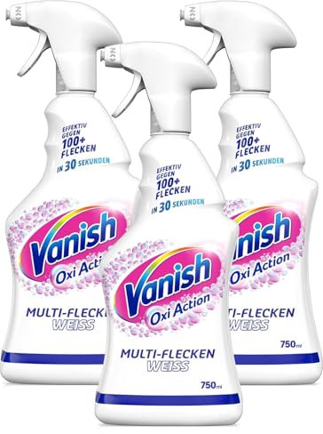 Vanish Oxi Action Fleckentferner Multi-Flecken-Vorwaschspray Weiß 3 x 750ml