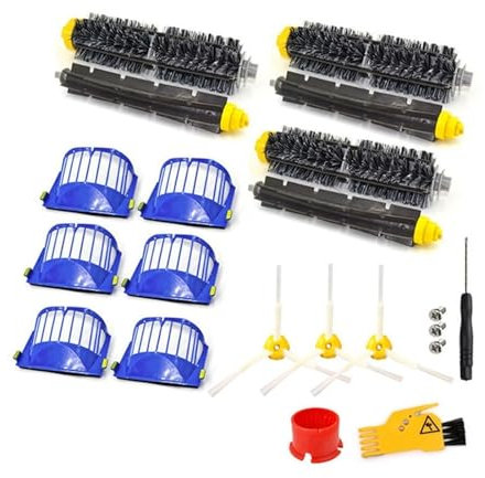 CFBKPUGN Compatible avec Roomba, Série 600 605 615 616 620 621 631 651 650 690, Filtre Principal, Brosse Latérale, Pièce D'aspirateur Robot