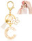Fengguock Schlüsselanhänger Schlüssel Buchstabe Anhänger Schlüsselanhänger mit Anfangsbuchstaben Herzförmig Mädchen Keychain mit Blume Geschenk für Mädchen-C