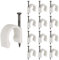 PATIKIL Abrazadera Media J-Hook Clavo 1 / 25mm, 70Pcs Sujetador Tubería Pex Clip Para Cable Soporte Pared Tubos Conexión Fijación Tubería CPVC Cobre, Blanco, Clavo 45mm Largo