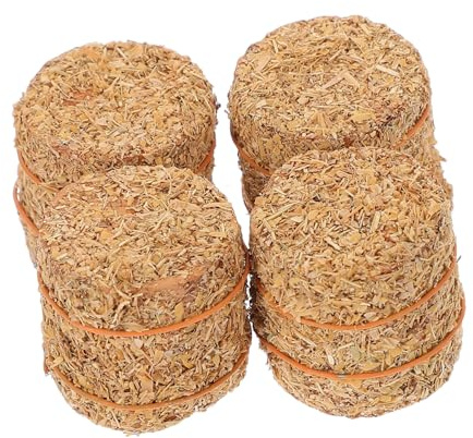 VALICLUD 4pcs Miniature Hay Wooden Farm Haystack Model for DIY Farm Decor, Realistic Straw Bale Toy Adds Authenticity and Autumn Atmosphere Decoration