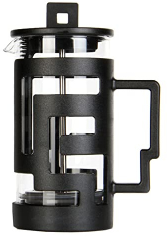 CHEOTIME Cafetière à presse française, cafetière de camping de 350 ml, cafetière à infusion froide résistante à la chaleur, petite presse française, presse à café en acier inoxydable pour (Noir)