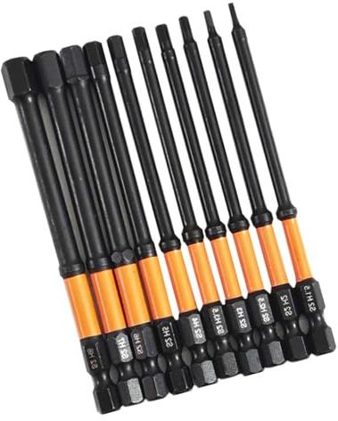 Lot de 10 clés Allen, ensemble de forets à tête hexagonale, tournevis à tête hexagonale de 6,35 mm, outil de maintenance, embout métrique