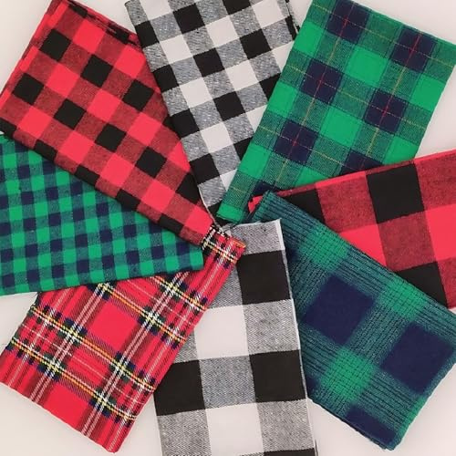 Gorsmoon 8er Set Baumwollstoff 50x50cm – Stoffpaket mit Mustern, Punkten & Streifen – Hochdichter Baumwollstoff zum Nähen, Patchwork & Quilten für DIY-Projekte