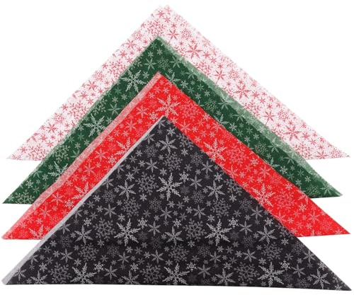 Mobestech 4stücke Patchworkstoff mit Weihnachtsmotiven Baumwollqualität für DIY-nähprojekte Bastelzubehör aus Nähsachen für Kreative Ideen