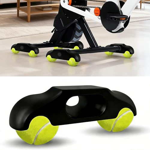 YuLiMirich 4 Stück Rocker Plate Feet, Indoor Cycling Snap Rocker Feet Adapter für Wahoo Kickr Core 2 Rollentrainer, Tragbarer Wippplatten-Fahrradtrainer, Tennisballfüße, Wippfüße und 8 Tennisbälle