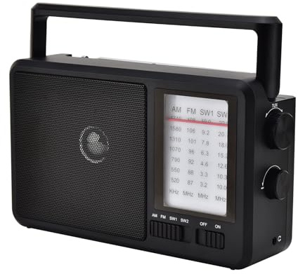 Irfora Radio Multibande Portable avec Antenne Télescopique Radio de Voyage Compacte Idéale pour Une Utilisation à la Maison et en Extérieur (Prise JP)