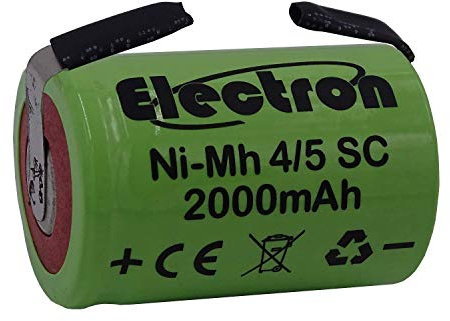 Batterie rechargeable NiMh 4/5 SC 1,2 V 2 000 mAh 22 x 33 mm subC à souder languettes pour colis batterie
