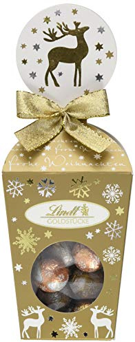 Lindt Goldstücke Köcher Mini Kugeln | 150g | Edle Mini-Pralinen aus feinster Schokolade im festlichen Köcher | Zartschmelzender Schokoladengenuss für die Weihnachtszeit | Premium Geschenkidee