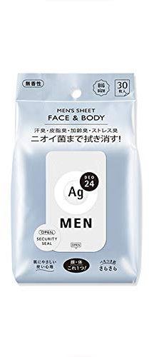 Ag Deo 24 Mens Body Sheet 30 pcs - No Fragrance (Green Tea Set)