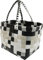 GearUp Große Wasserabweisende Einkaufstasche - Henkeltasche - Tragetasche - Tragekorb - geflochtener bunter Strandkorb Farbe Classic/Stone