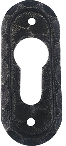 Zylinderrosette PZ , oval, 30 x 42 mm, Stahl verzinkt schwarz lackiert