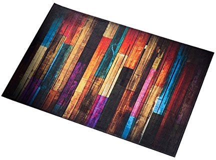 OUNONA Input Teppich Fumatten Badteppich saugfhig Wasser 40x 60cm buntes Holz ()