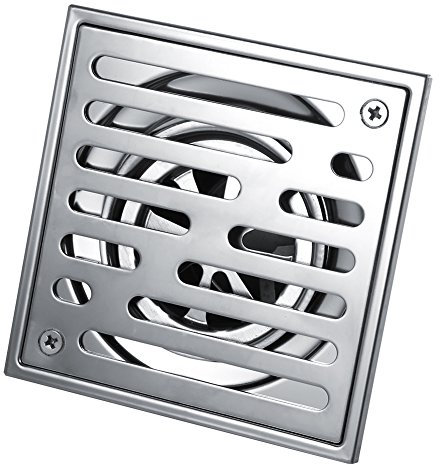 Fdit quadratischer Bodenablauf Edelstahl-Bodenablauf Anti-Geruchs-Badezimmer Mülltür Dusche Bodenablaufbrett (110 * 110 mm)