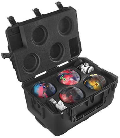Case Club 4 Bowlingbälle mit Rädern, strapazierfähig, zum Aufbewahren, Schützen und Fliegen mit bis zu 4 Bowlingbällen, verschließbaren, rollbaren Reisetasche