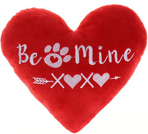 BoomBone Valentinstags-Hundespielzeug, rotes Herz-Welpen-Spielzeug und Plüsch-Spielzeug für kleine Hunde