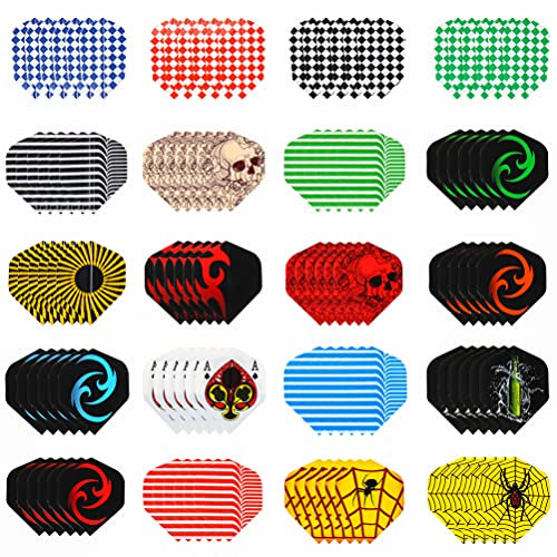 ToBeIT 120pcs Dart Flights Dartflys - Dart Flight Standart Form Flights Zubehör für Soft Dartpfeile und Steel Dartpfeile (Dart flights120stk)
