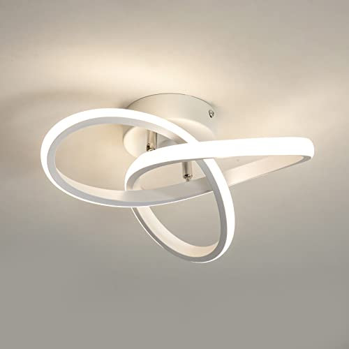 minfair Moderne LED-Deckenleuchte, Deckenleuchte mit runder Geometrie, schicker Kronleuchter 4500K für Flur, Wohnzimmer, Schlafzimmer 18W Dia 24CM