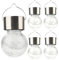 Rylod Lot de 4 lampes solaires à suspendre en forme de boule de verre craquelé étanche avec poignée pour décoration extérieure Blanc