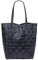 SH Leder ® Damen Echtleder Shopper in geflochtene print mit Innentasche in vielen Farben Schultertasche Henkeltasche 37x29cm Kamilla G267 (Dunkelblau)