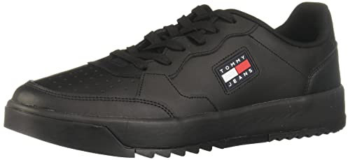 Tommy Jeans Sneakers con Suola Preformata Uomo Retro Scarpe, Nero (Black), 44 EU