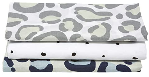 Mother hood/Flanellwindeln/Babyunterlagen (3er Set), 100% naturreine Baumwolle - VIELE FARBEN UND MUSTER (Leo blau)