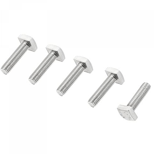 sourcing map Bullone a testa quadrata, 5 pezzi M8 x 25 mm completamente filettato in acciaio inox 304 grado C viti a macchina quadrate