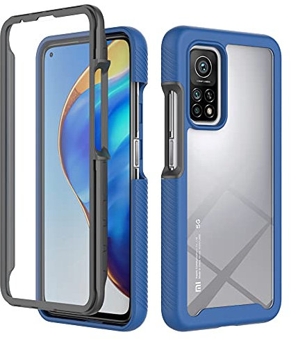 XINNI Hülle für Xiaomi Mi 10T Pro/10T 5G, 360 Grad Stoßfeste Schutzhülle mit Integriertem Bildschirmschutz, Robuster Bumper Outdoor Full Body Case, Dunkelblau