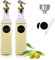 Olive Oil Dispenser Bottle Drizzler for Kitchen, 2 Pcs Vinegar Bottle 500ml Lead-Free Clear Glass Oil Bottle Set,with Spouts,Funnel and Labels (500ML)