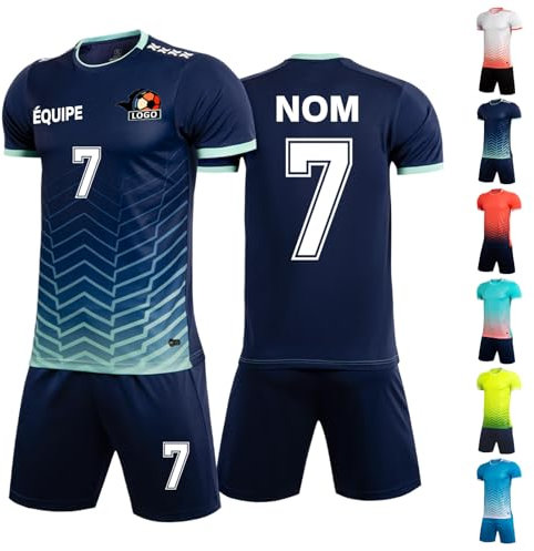 Maillot Football Personnalisé t Shirt Foot Enfant Adultes Personnaliser avec n'importe Quel Nom et Numéro