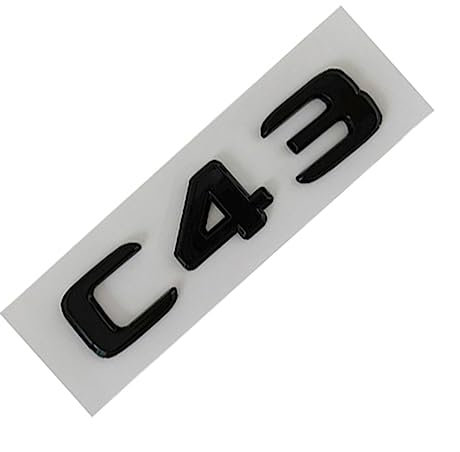 HABITZ 3D-ABS-Schwarze Buchstaben, Auto-Rückenkoffer-Abzeichen-Aufkleber, C63-C43-Emblem-Logo, kompatibel for Mercedes C43 C63 AMG W204 W205, Autozubehör (Color : C43 Silver)