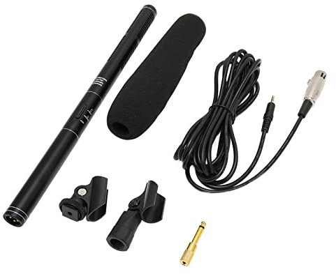 Microfono da Intervista Cablato Professionale in Lega di Alluminio con Riduzione del Rumore per Report, Streaming Live e Produzione di Film TV