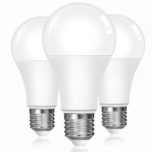 Caldarax E27 Edison Screw LED Bulbs, 9W E27 LED Screw in Light Bulb 60 Watt Equivalent, 800LM Warm White 2700K A60 GLS ES Energy Saving Bulb, Non-Dimmable, 3 Pack