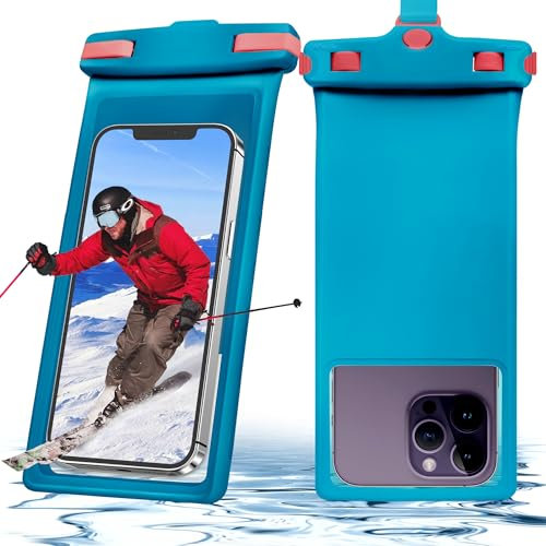 Lucrave Custodia Impermeabile per Telefono, Custodia Impermeabile per Cellulare per iPhone 15 14 13 12 XS XR X PRO Max Plus Mini, S22 S21 Ultra Fino a 8, Protezione Subacquea IPX8 per Vacanze, Blu