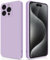 GiiYoon Case Compatible with iPhone 15 Pro Max, Silky-Soft Touch Full-Body Protective Phone Silicone Case, Shockproof Cover with Microfiber Lining, Purple
