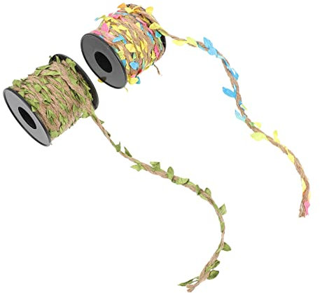 DECHOUS 2rollen Ropes Mit Simulation Von Blättern Und Bunte Kordeln Für Kreative Bastelprojekte Tischdekoration Und Umweltgestaltung