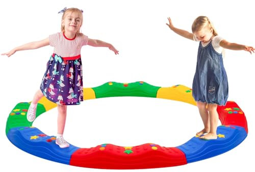 Balanciersteine für Kinder 8 Stück,Trittstein Balance Boards, Balance-Trittsteine für Kinder, Balance-Blöcke, rutschfeste Balance-Balken, Fitnessgeräte im Innen- und Außenbereich