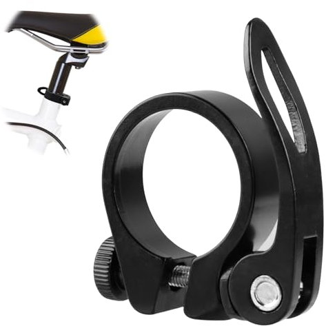 Morsetto Reggisella per Biciclette, Morsetto Sella Bici 31.8mm, Collarino Regolabile in Alluminio per MTB e Bici da Strada, Leggero e Resistente (Nero)