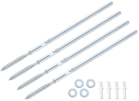 QUARKZMAN 4 pcs Flottant Étagère Supports Métal Caché Étagère Soutien Supports 8 x 250mm Invisible Étagère Supports avec Vis pour Flottant Bois Étagères