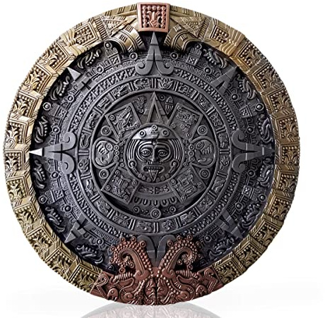 Mondland Maya Kalender | Azteken Kalender = Wandrelief 46 cm, Sonnenkalender Replik, Großer Maya & Aztekenkalender als imposante Wand Dekoration