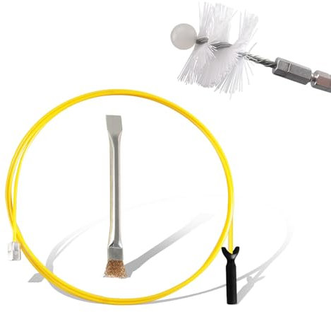 GAESHOW Pelletofen Reinigungsset, Kaminofen Reinigungsset, Reinigungsset Verlängerung mit flexibler Schubstange, Reinigungsbürsten Set Kommt mit Nylonbürste, 3-Meter-Verlängerung, Griff und 8cm Bürste