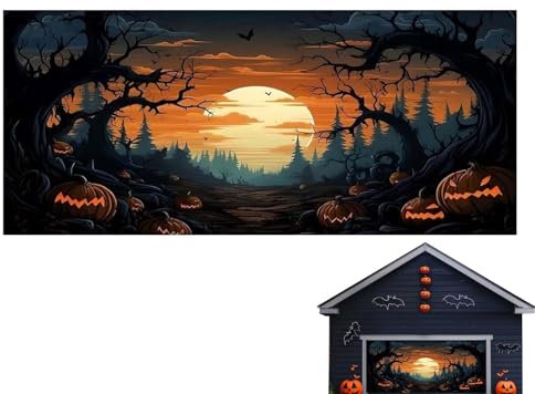 Halloween-Garagentorabdeckung, Halloween-Garagentorbanner, Horror-Halloween-Garagenbanner, Halloween-Horror-Garagentordekoration, Dekoration