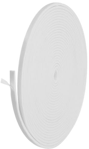 PATIKIL Weather Stripping Door Seal Strip, 1 Roll 1/4 Inch x 1/8 Inch x 26 Ft Self Adhesive Soundproof High Density Foam Tape Insulation for Door Window Air Conditioning, White
