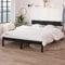 Buzaza Massivholzbett Holzbett Betten Bed Frame Massivholzbett Bettgestell Schwarz Kiefer 140x200 cm