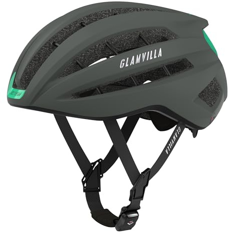 GLAMVILLA Rennradhelm für Damen und Herren City Trekking Fahrradhelm Professioneller Wettkampf Ultra Leichter belüfteter Fahrradhelm mit Skelett Magnetschnalle
