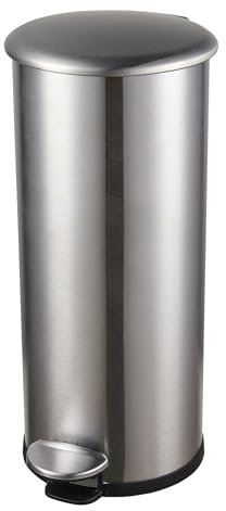 helit H2406700 - Abfalleimer „the zinc“ 30 Liter, Mülleimer Edelstahl, Treteimer mit verzinkten und flammhemmenden Innenbehälter