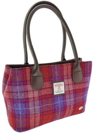 Glen Appin Harris Tweed Classic Handtasche - LB1003 - Cassley, Farbe 142 Orange/Lila, m