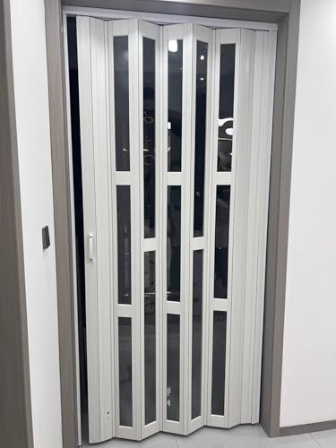 Porte Accordéon Interieur Portes Accordéon pour Séchoir Intérieur en Pvc avec Poignée, Porte Moustiquaire Rétractable à Volets Multiples pour Buanderie/Placard/Armoire, Séparateur de Pièce D'intimit